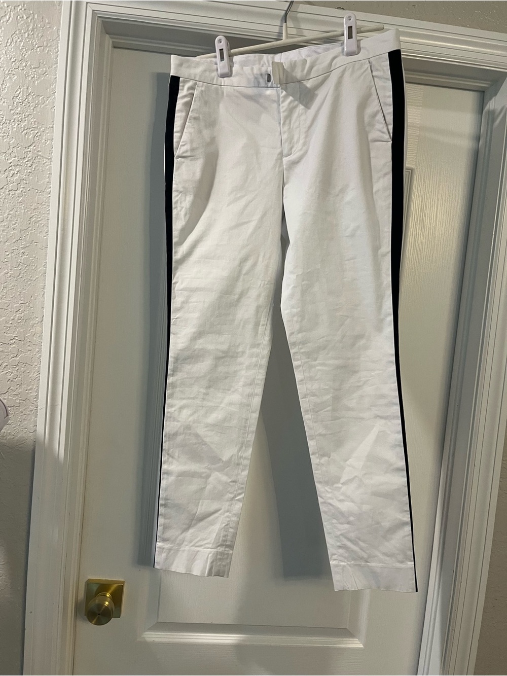 G/FORE White Chinos with Black Side Stripe